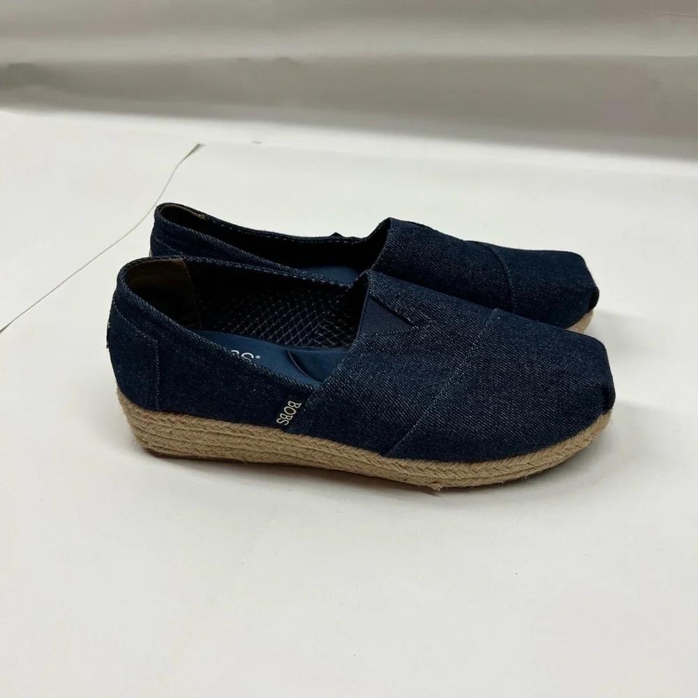 Skecher BOBS’ Espadrilles Size 9.5 W Women’s Memory Foam Straw Wedge